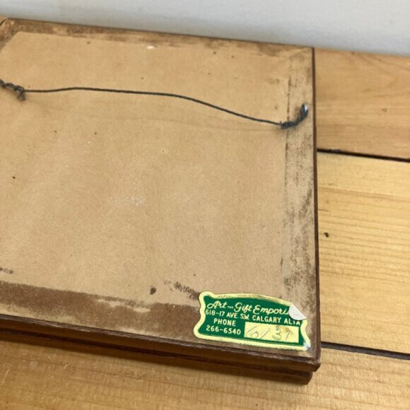 Fruit Leaf Bunch Petit Point Completed Vtg 7 Square Framed Hand Embroidery - Picture 6 of 6